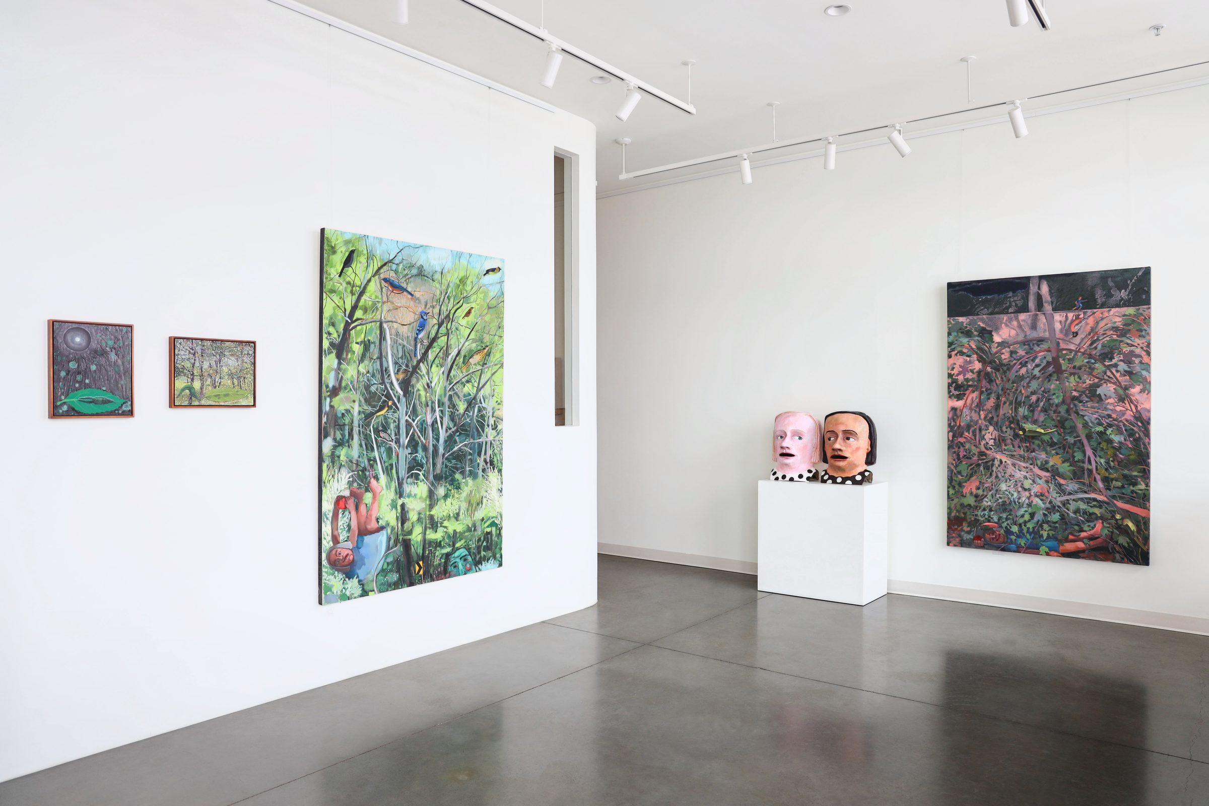 Installation view of myths & mummers at Echo Arts, Bozeman