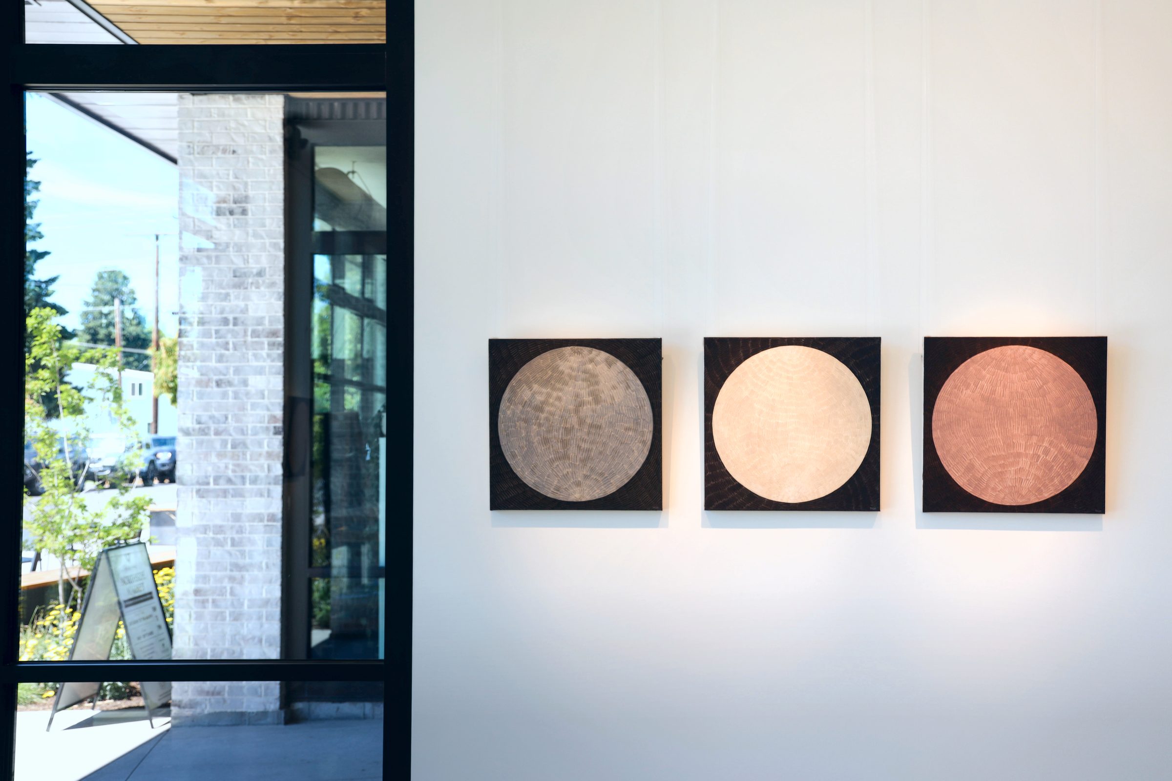 Installation view of A Reflection of the Solar Year in Twelve Full Moons at Echo Arts, Bozeman